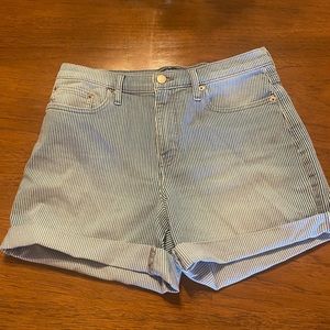Calvin Klein Striped Cuffed Jean Shorts size 6